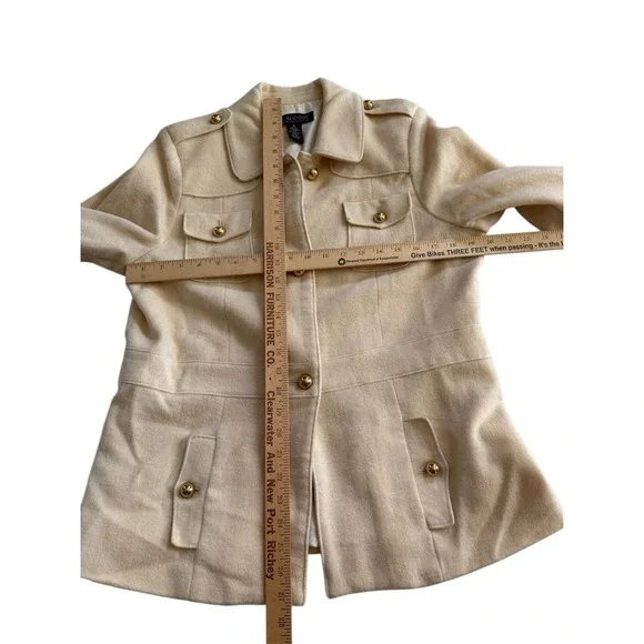 Dialogue Cream Pea Coat - Picture 2 of 4